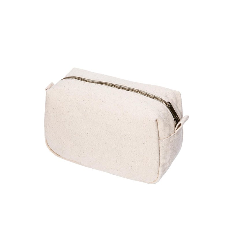 YONBEN Organizer Bag -Lightweight Cosmetic Bag with Ring Clasp, Perfect Travel Makeup Bag for Women,nylon Stand Up Design (Beige/Canvas) - Image 1